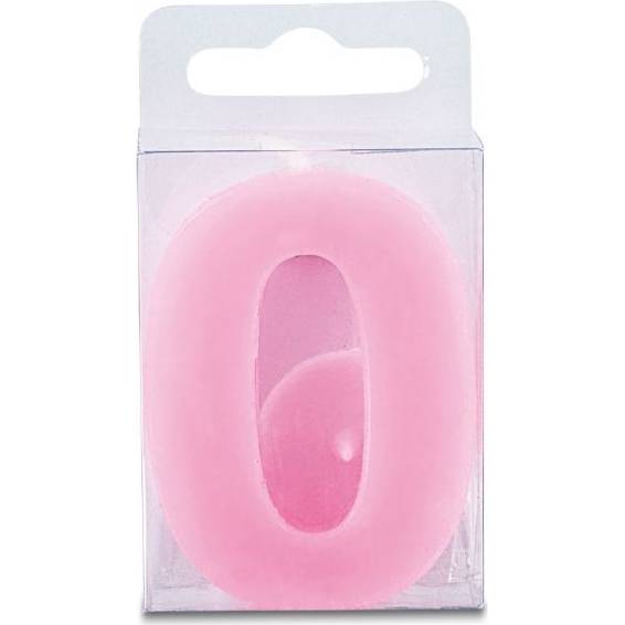 Svíčka ve tvaru číslice 0 - mini, růžová Stadter