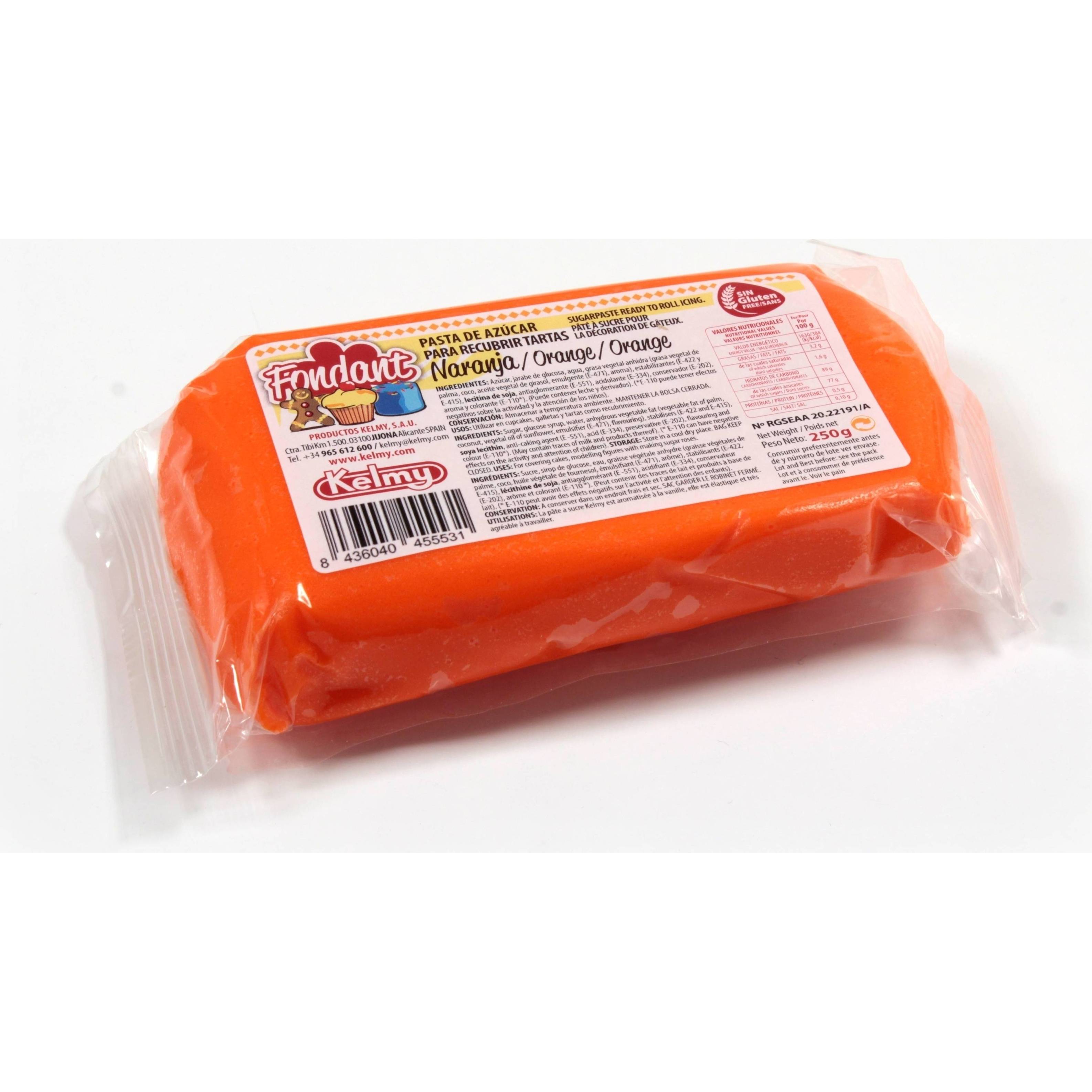 Potahovací hmota 250 g - oranžová Kelmy