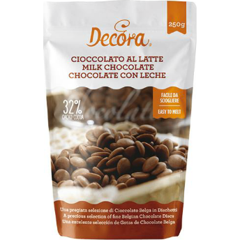 Mléčná čokoláda disky 250g 32% Decora