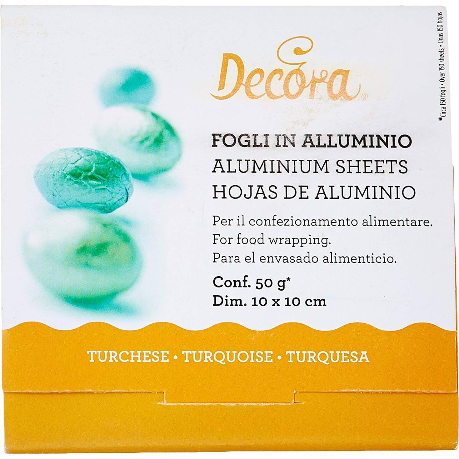 Fólie pro balení čokolád - zelená 10x10cm 150ks Decora