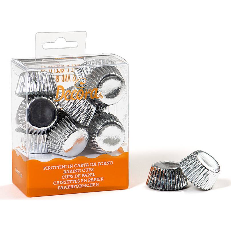 Košíčky na bonbony stříbrné 27x17mm Decora