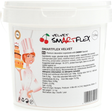 Smartflex Velvet Třešeň 1,4 kg (Potahovací a modelovací hmota na dorty) Smartflex