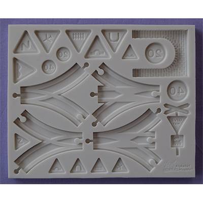 Silikonová formička koleje a značky Alphabet Moulds