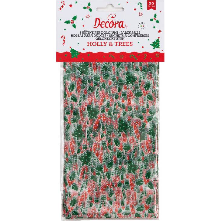 Pytlík na sladkosti 24x12,5x3cm vánoční 20ks Decora