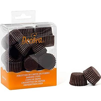 Košíčky na pralinky hnědé 200ks 2,7x1,7cm Decora