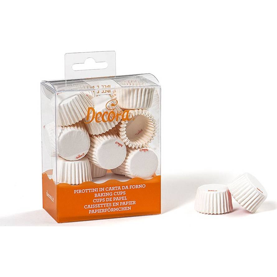 Košíčky na pralinky bílé 200ks 2,7x1,7cm Decora