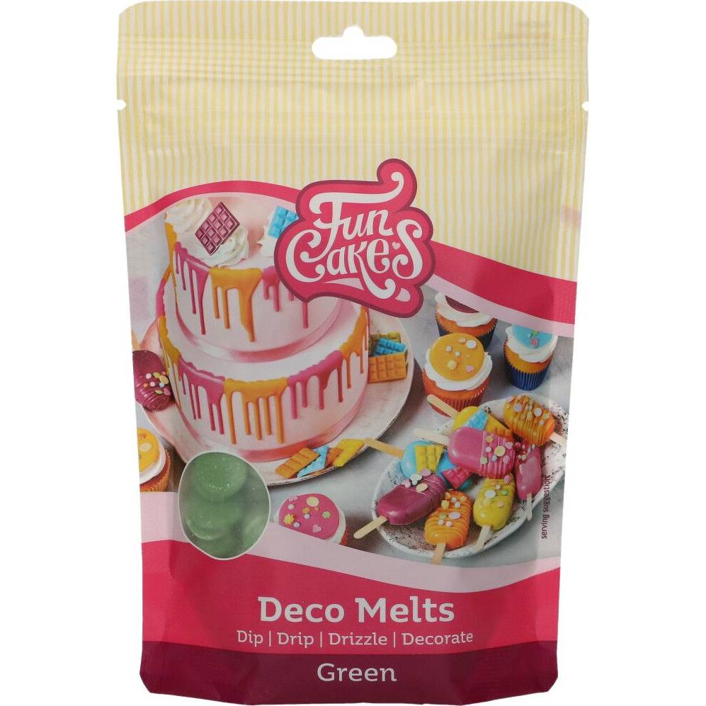 Snadno rozpustná poleva v peckách 250g Zelená FunCakes