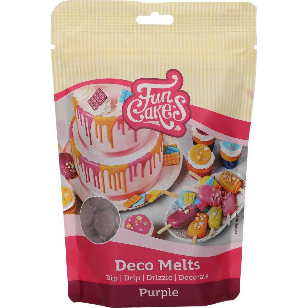 Snadno rozpustná poleva v peckách 250g Fialová FunCakes