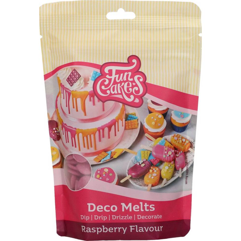 Snadno rozpustná poleva v peckách 250g Malinová FunCakes