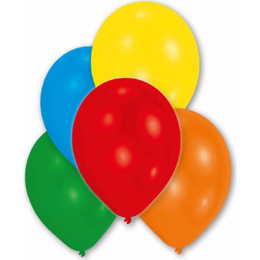 Levně 10 latexových balónků metalické, barevné 27,5 cm - Amscan