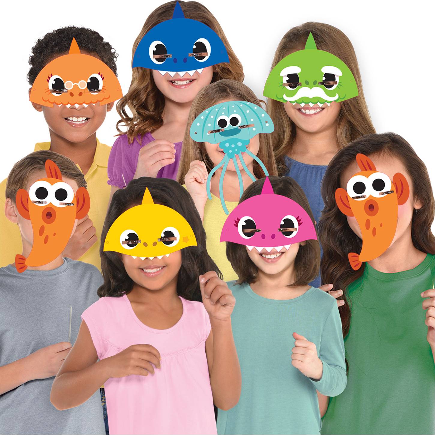 Párty masky 8ks Baby Shark Amscan
