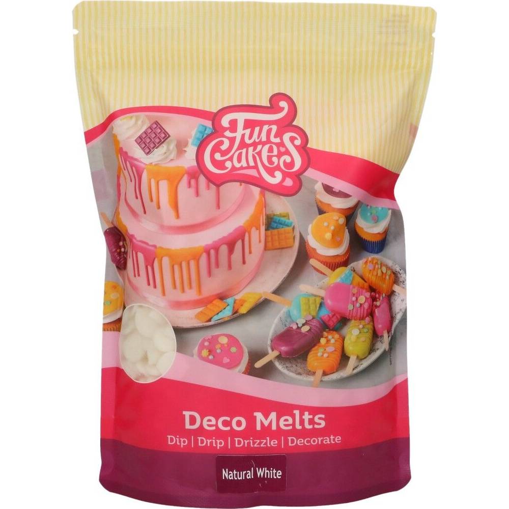 Snadno rozpustná poleva v peckách 1kg bílá FunCakes