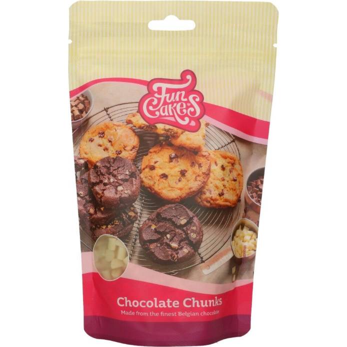 Čokoládové kousky Chunks 350g bílá čokoláda FunCakes