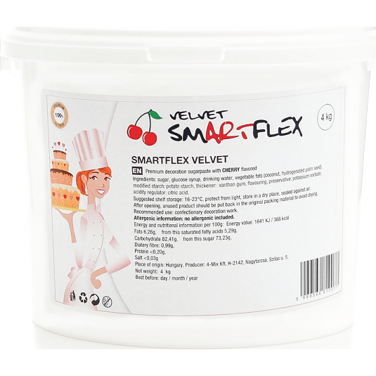 Smartflex Velvet Třešeň 4 kg (Potahovací a modelovací hmota na dorty) Smartflex