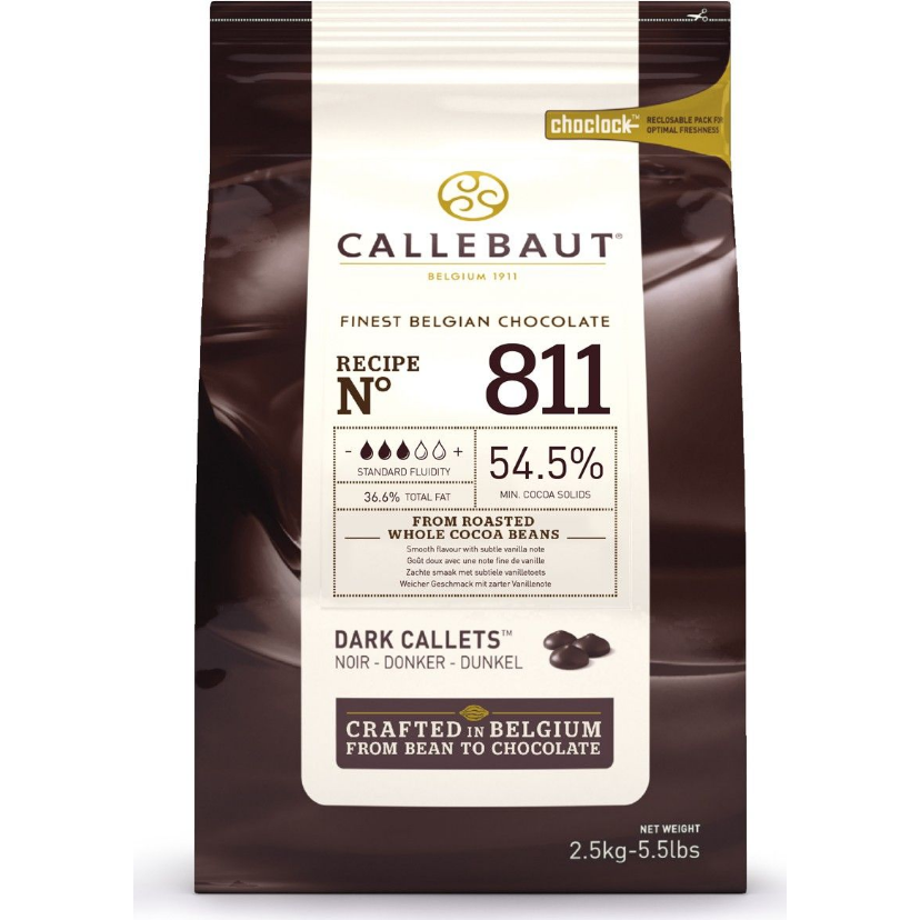 Levně Čokoláda 811 hořká 54,5% 2,5kg - Callebaut