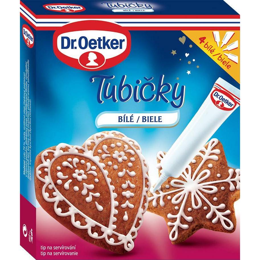 Tubičky na zdobení bílé 4 ks 76g Dr. Oetker