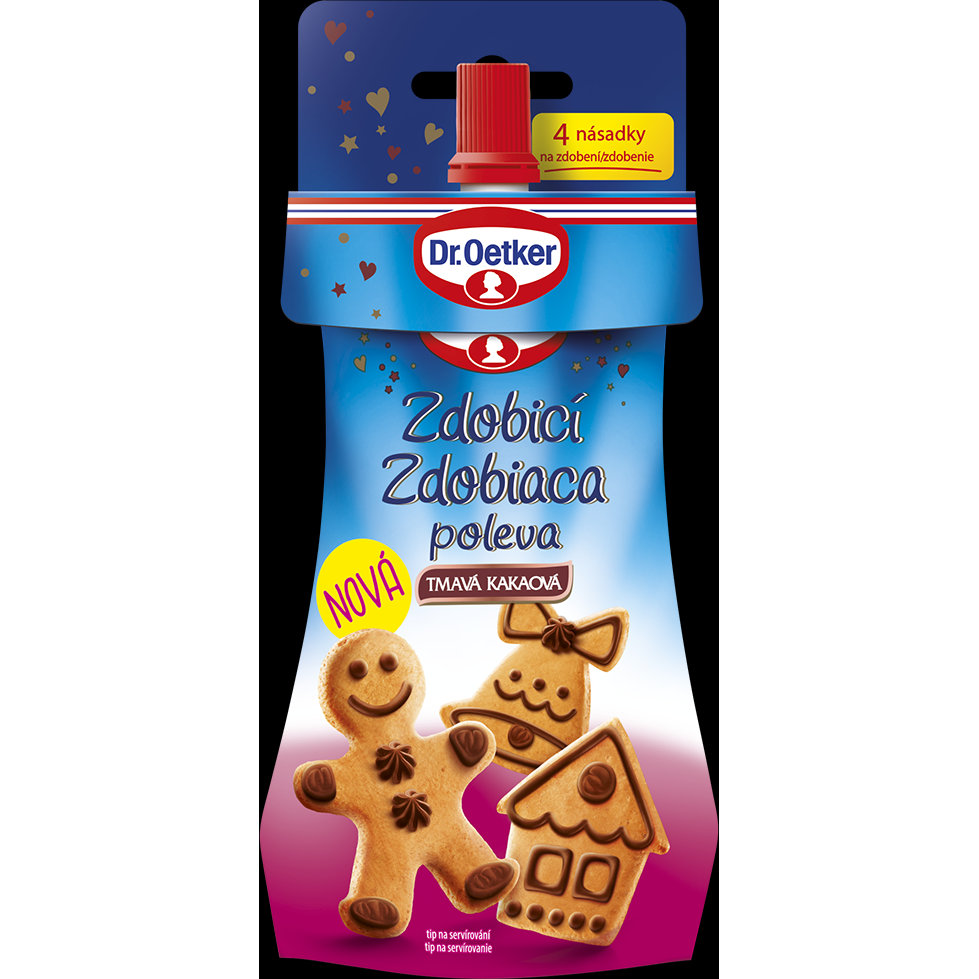 Zdobicí poleva tmavá kakaová 140g Dr. Oetker