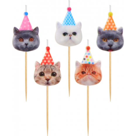 Levně Svíčky na dort 5ks kočky - Godan