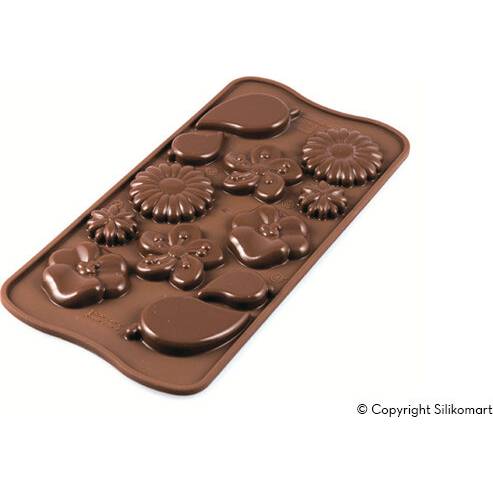 Silikonová forma na čokoládu jaro na zahradě Silikomart
