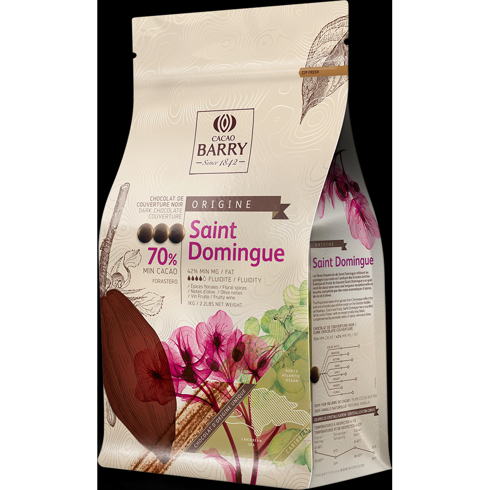 Levně Cacao Barry Origin čokoláda SAINT DOMINGUE hořká 75% 1kg - CACAO BARRY