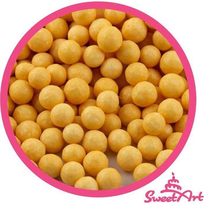 SweetArt cukrové perly zlatožluté matné 7 mm (80 g) - dortis